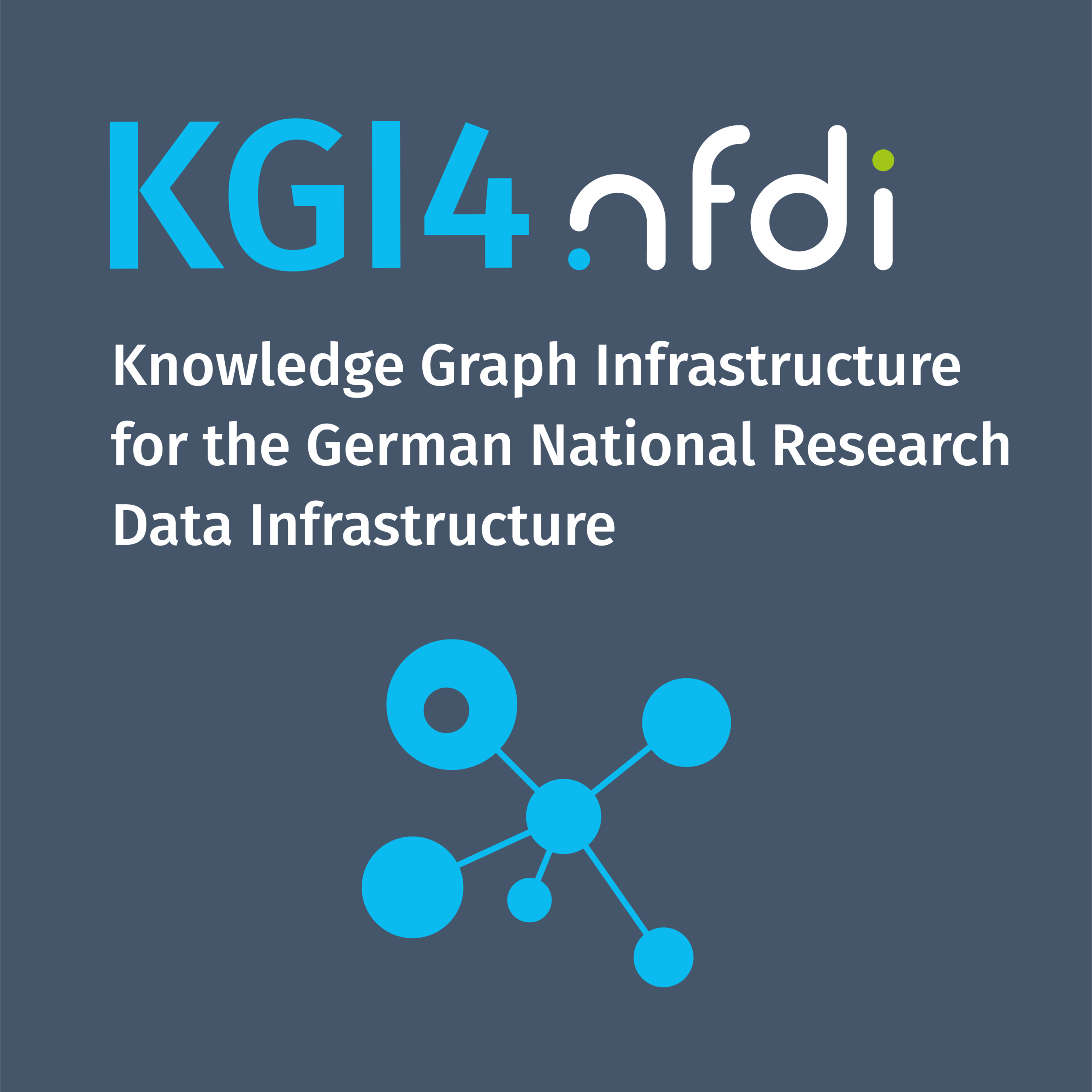 Logo des Basisdienstes KGI4nfdi Text: Knowledge Graph Infrastructure for the German National Research Data Infrastructure